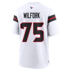 Houston Texans Men's Game White Jersey (75 Vince Wilfork)