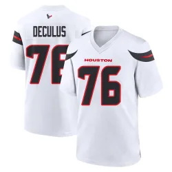 Houston Texans Men's Game White Jersey (76 Austin Deculus)