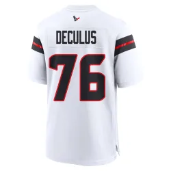 Houston Texans Men's Game White Jersey (76 Austin Deculus)