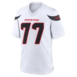 Houston Texans Men's Game White Jersey (77 Trent Brown)