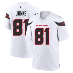 Houston Texans Men's Game White Jersey (81 Jaxon Janke)