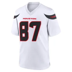 Houston Texans Men's Game White Jersey (87 Cade Stover)