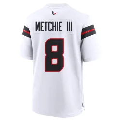 Houston Texans Men's Game White Jersey (8 John Metchie III)