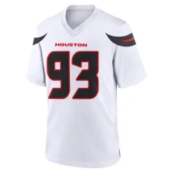 Houston Texans Men's Game White Jersey (93 Kurt Hinish)