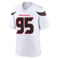Houston Texans Men's Game White Jersey (95 Derek Barnett)