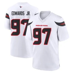 Houston Texans Men's Game White Jersey (97 Mario Edwards Jr.)
