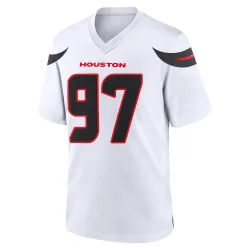Houston Texans Men's Game White Jersey (97 Mario Edwards Jr.)