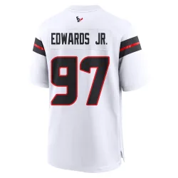 Houston Texans Men's Game White Jersey (97 Mario Edwards Jr.)