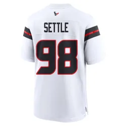 Houston Texans Men's Game White Jersey (98 Tim Settle Jr.)