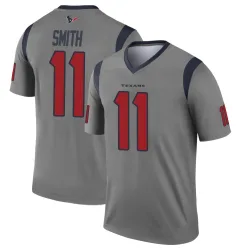 Houston Texans Men's Legend Gray Inverted Jersey (11 Tremon Smith)