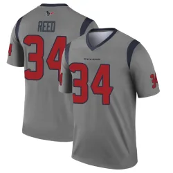 Houston Texans Men's Legend Gray Inverted Jersey (34 Jaylen Reed)