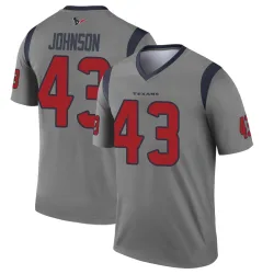 Houston Texans Men's Legend Gray Inverted Jersey (43 Jakob Johnson)
