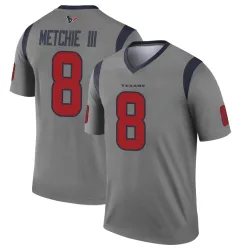 Houston Texans Men's Legend Gray Inverted Jersey (8 John Metchie III)