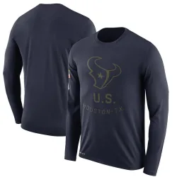 Houston Texans Men's Legend Navy 2018 Salute to Service Sideline Performance Long Sleeve T-Shirt