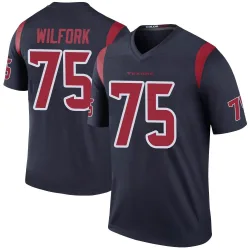Houston Texans Men's Legend Navy Color Rush Jersey (75 Vince Wilfork)