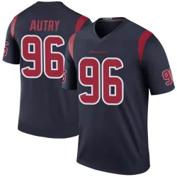 Houston Texans Men's Legend Navy Color Rush Jersey (96 Denico Autry)