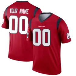 Houston Texans Men's Legend Red Jersey (00 Custom)