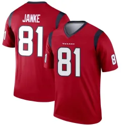 Houston Texans Men's Legend Red Jersey (81 Jaxon Janke)