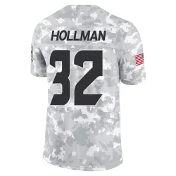 Houston Texans Men's Limited Arctic Camo 2024 Salute to Service Jersey (32 Ka'dar Hollman)