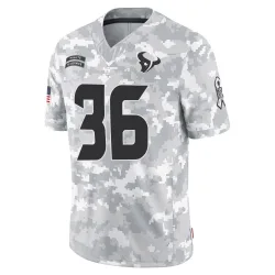 Houston Texans Men's Limited Arctic Camo 2024 Salute to Service Jersey (36 Alijah Huzzie)