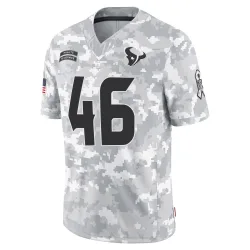 Houston Texans Men's Limited Arctic Camo 2024 Salute to Service Jersey (46 Jackson Woodard)