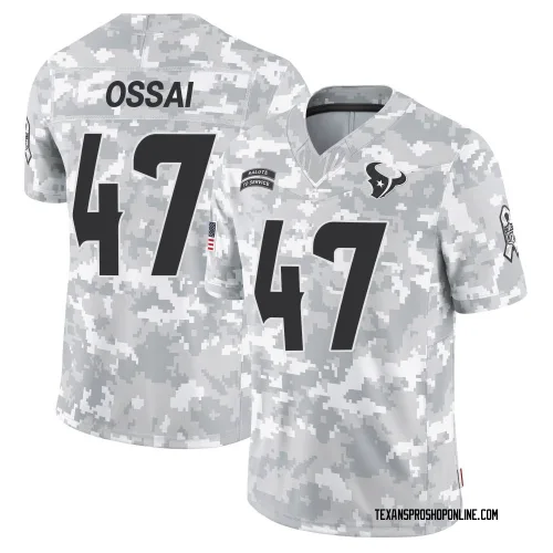 Houston Texans Men's Limited Arctic Camo 2024 Salute to Service Jersey (47 K.C. Ossai)