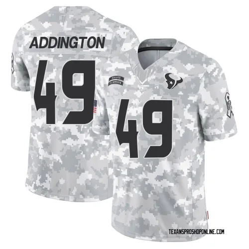 Houston Texans Men's Limited Arctic Camo 2024 Salute to Service Jersey (49 Tucker Addington)