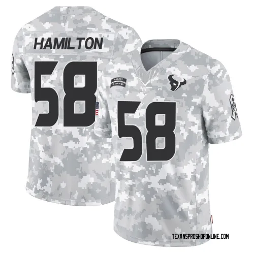Houston Texans Men's Limited Arctic Camo 2024 Salute to Service Jersey (58 Kyonte Hamilton)