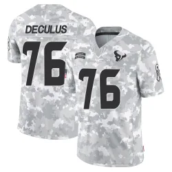 Houston Texans Men's Limited Arctic Camo 2024 Salute to Service Jersey (76 Austin Deculus)