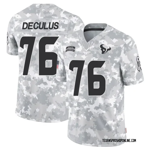 Houston Texans Men's Limited Arctic Camo 2024 Salute to Service Jersey (76 Austin Deculus)