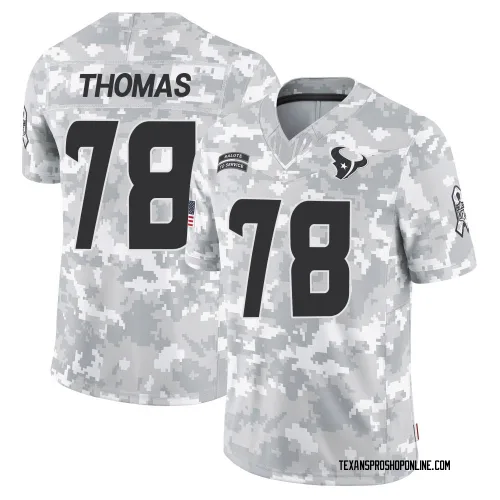 Houston Texans Men's Limited Arctic Camo 2024 Salute to Service Jersey (78 Zach Thomas)