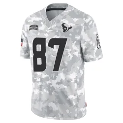 Houston Texans Men's Limited Arctic Camo 2024 Salute to Service Jersey (87 Cade Stover)