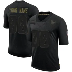 Houston Texans Men's Limited Black 2020 Salute To Service Jersey (00 Custom)