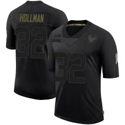 Houston Texans Men's Limited Black 2020 Salute To Service Jersey (32 Ka'dar Hollman)