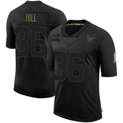 Houston Texans Men's Limited Black 2020 Salute To Service Jersey (36 Brandon Hill)