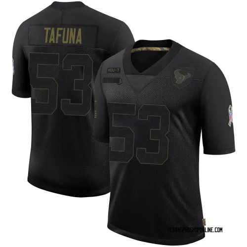 Houston Texans Men's Limited Black 2020 Salute To Service Jersey (53 Junior Tafuna)