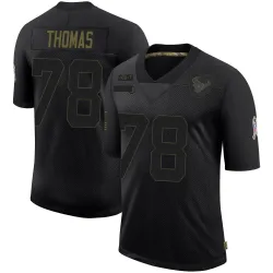 Houston Texans Men's Limited Black 2020 Salute To Service Jersey (78 Zach Thomas)
