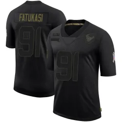 Houston Texans Men's Limited Black 2020 Salute To Service Jersey (91 Folorunso Fatukasi)