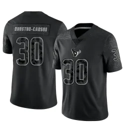 Houston Texans Men's Limited Black DeAndre -Carson Reflective Jersey (30 DeAndre Houston-Carson)
