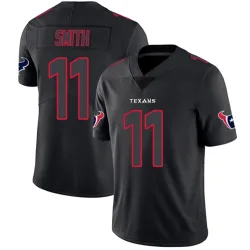 Houston Texans Men's Limited Black Impact Jersey (11 Tremon Smith)