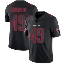 Houston Texans Men's Limited Black Impact Jersey (49 Tucker Addington)