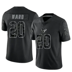 Houston Texans Men's Limited Black Reflective Jersey (20 Jimmie Ward)