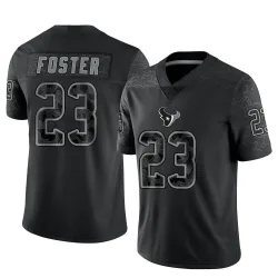 Houston Texans Men's Limited Black Reflective Jersey (23 Arian Foster)