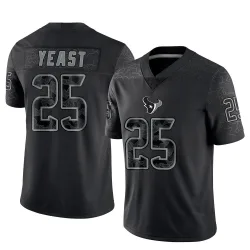 Houston Texans Men's Limited Black Reflective Jersey (25 Russ Yeast)