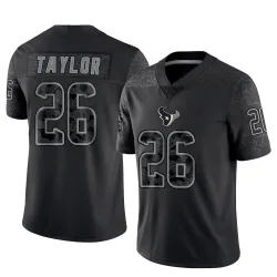 Houston Texans Men's Limited Black Reflective Jersey (26 J.J. Taylor)