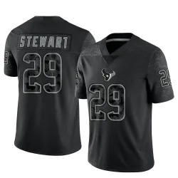 Houston Texans Men's Limited Black Reflective Jersey (29 M.J. Stewart)