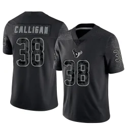 Houston Texans Men's Limited Black Reflective Jersey (38 Keydrain Calligan)