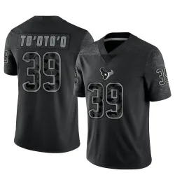 Houston Texans Men's Limited Black Reflective Jersey (39 Henry To'oTo'o)