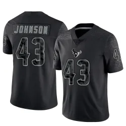 Houston Texans Men's Limited Black Reflective Jersey (43 Jakob Johnson)