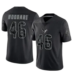 Houston Texans Men's Limited Black Reflective Jersey (46 Jackson Woodard)